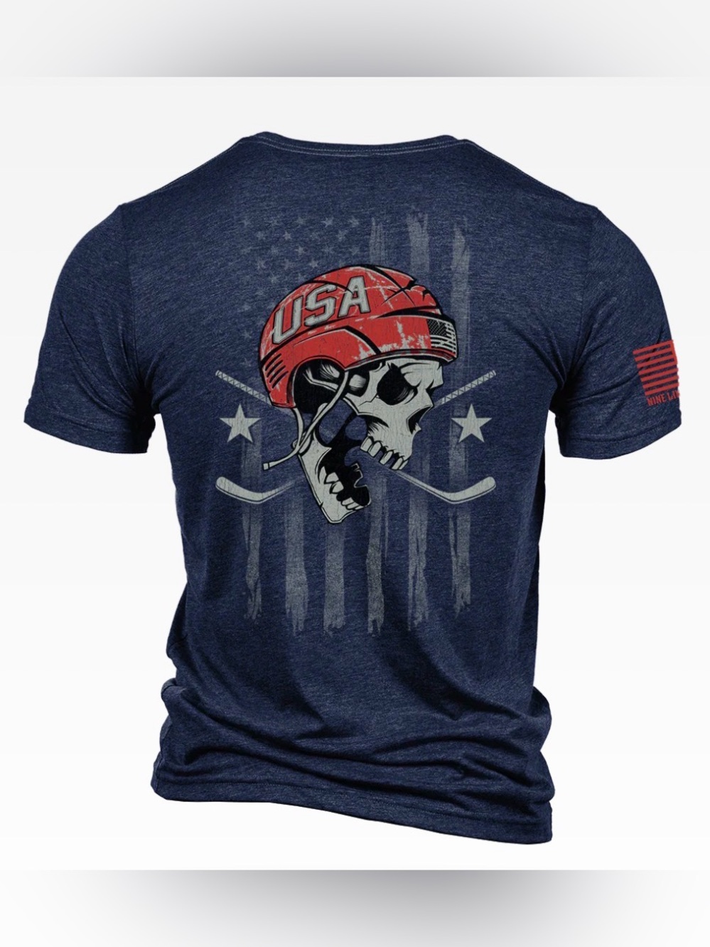 Nine Line Apparel USA Hockey T-Shirt Blue Large NWT